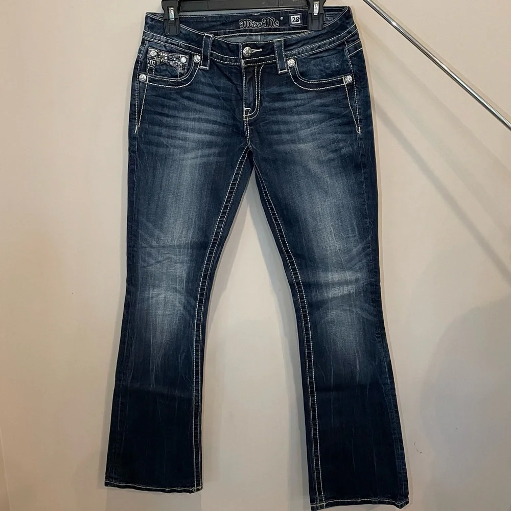 Miss me size 28 boot cut dark wash - Picture 2 of 11